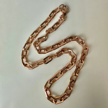 Load image into Gallery viewer, Milor Rose Gold Plated Bronze Thick Paperclip Link Chain Necklace (18")
