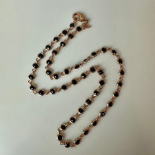 Load image into Gallery viewer, Milor Rose Gold Plated Bronze Black Crystal Station Necklace (18")
