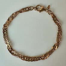 Load image into Gallery viewer, Milor Rose Gold Plated Bronze Singapore Chain Bracelet (7.5")
