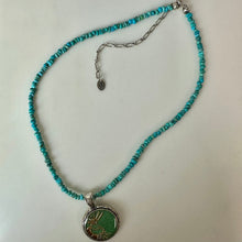 Load image into Gallery viewer, Carolyn Pollack Sterling Kokopelli Gemstone Chip Inlay Enamel Pendant on Turquoise Beaded Necklace (18")
