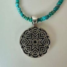 Load image into Gallery viewer, Carolyn Pollack Sterling Kokopelli Gemstone Chip Inlay Enamel Pendant on Turquoise Beaded Necklace (18")
