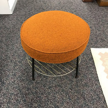 Load image into Gallery viewer, Mid-Century Modern Orange Foot Ottoman (17x20x20)
