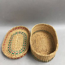 Load image into Gallery viewer, Vintage Sweetgrass Woven Covered Basket (3x7x5)
