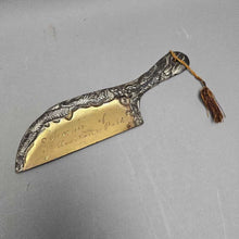 Load image into Gallery viewer, Souvenir of Yellowstone Park Silverplate Crumb Catcher (7.5")
