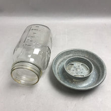 Load image into Gallery viewer, Vintage Mason Jar Bird Watering Galvanized Base (7.5")

