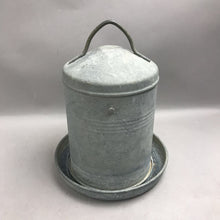 Load image into Gallery viewer, Vintage Galvanized Metal Chicken Waterer (13")
