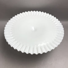Load image into Gallery viewer, Vintage Fenton Hobnail Ruffled Edge White Milk Glass Pedestal Cake Stand (12.75”x5")
