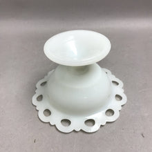 Load image into Gallery viewer, Vintage Anchor Hocking Old Colony Milk Glass Open Lace Footed Compote (3")
