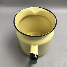 Load image into Gallery viewer, Vintage Yellow Enamelware Farmhouse Pitcher (6")
