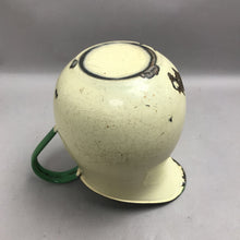 Load image into Gallery viewer, Vintage Yellow &amp; Green Trim Enamel Pitcher (9")
