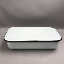 Load image into Gallery viewer, Vintage Enamelware Metal Tub Rectangular with Lid (4x15x8)
