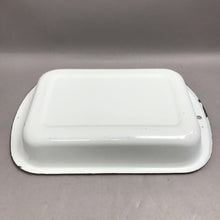 Load image into Gallery viewer, Antique Enamelware White &amp; Red Trim Pan (15x9x2)
