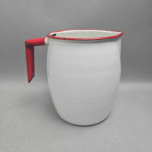 Load image into Gallery viewer, Vintage White &amp; Red Enamel Pitcher (~7x8x5.5)
