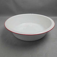 Load image into Gallery viewer, Vintage White &amp; Red Enamelware Wash Basin (~4.25x16.5)
