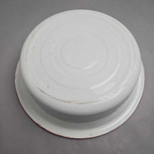 Load image into Gallery viewer, Vintage White &amp; Red Enamelware Wash Basin (~4.25x16.5)
