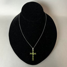 Load image into Gallery viewer, Sterling Peridot Cross Pendant on 20" Chain Necklace (1.5")

