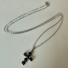 Load image into Gallery viewer, Sterling Mystic Topaz Cross Pendant on 20" Chain Necklace (1")
