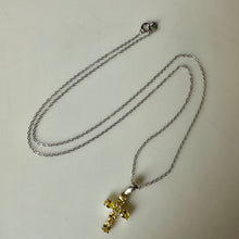 Load image into Gallery viewer, Sterling Citrine Cross Pendant on 20" Chain Necklace (1")
