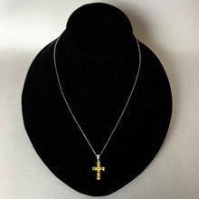 Load image into Gallery viewer, Sterling Citrine Cross Pendant on 20" Chain Necklace (1")
