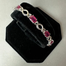 Load image into Gallery viewer, Sterling Ruby XO Tennis Bracelet (7.75")
