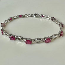 Load image into Gallery viewer, Sterling Ruby XO Tennis Bracelet (7.75")
