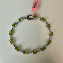 Load image into Gallery viewer, Sterling Peridot Tennis Bracelet (7.5")
