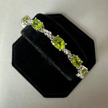 Load image into Gallery viewer, Sterling Peridot Tennis Bracelet (7.5")
