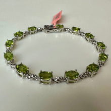 Load image into Gallery viewer, Sterling Peridot Tennis Bracelet (7.5")
