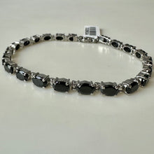 Load image into Gallery viewer, Sterling Black Tourmaline Tennis Bracelet (7.25")
