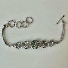 Load image into Gallery viewer, Sterling Green Copper Turquoise Toggle Bracelet (8")
