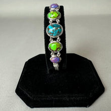 Load image into Gallery viewer, Sterling Multicolor Copper Turquoise Toggle Bracelet (8")
