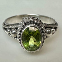 Load image into Gallery viewer, Sterling Peridot Ring sz 8
