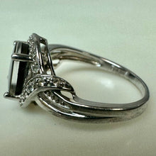 Load image into Gallery viewer, Sterling Black Opal White Topaz Ring sz 7
