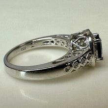 Load image into Gallery viewer, Sterling Blue &amp; White Topaz Halo Ring sz 7
