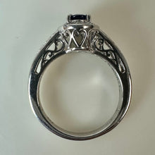 Load image into Gallery viewer, Sterling Blue &amp; White Topaz Halo Ring sz 7
