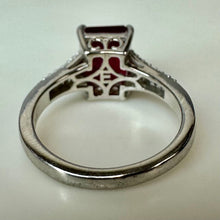 Load image into Gallery viewer, Evertrue Platinum Bond Steel Niassa Ruby White Zircon Ring sz 8
