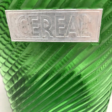 Load image into Gallery viewer, Vintage Owens Illinois Forest Green Hoosier Glass 7" Canister Cereal Canister
