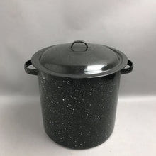 Load image into Gallery viewer, Vintage Black Speckled Granite Ware Canning/Stew Pot w/Lid (10x11)
