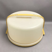 Load image into Gallery viewer, Vintage 80s Tupperware Pie Cake Keeper Carrier 719 Harvest Gold 720 W/ Handle
