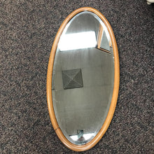 Load image into Gallery viewer, Antique Oval Wood Framed Beveled Mirror (43x19)

