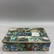 Load image into Gallery viewer, Vintage Abalone Shell Inlaid Mosaic Trinket Box (1.5x5.5x4)
