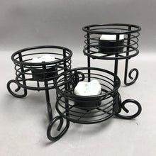 Load image into Gallery viewer, Black Metal 3 Piece Candle Set (5")
