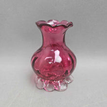 Load image into Gallery viewer, Pilgrim Cranberry Glass Bud Vase (4")
