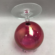 Load image into Gallery viewer, Vintage Cranberry Glass Pedestal Stem Rose Bowl (6")
