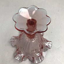 Load image into Gallery viewer, Vintage Fenton Glass Pink Purple Cabbage Rose Ruffled Edge Compote (6")
