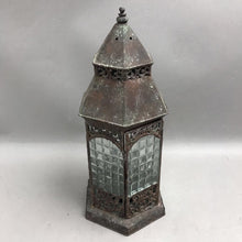 Load image into Gallery viewer, Rustic Metal with Glass Lantern (13")
