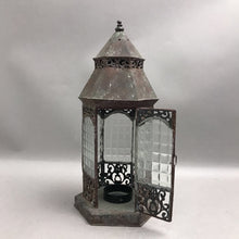 Load image into Gallery viewer, Rustic Metal with Glass Lantern (13")

