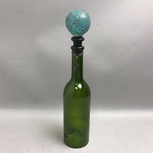 Load image into Gallery viewer, Aqua Mosaic Round Bottle Stopper on Wine Bottle (14")
