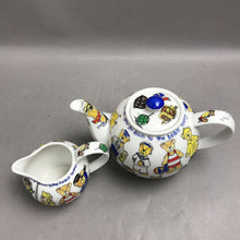 Load image into Gallery viewer, Cardew Beach Teddy Bear Ceramic Teapot With Lid &amp; Creamer Nautical Design (5")
