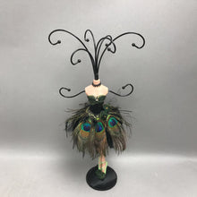 Load image into Gallery viewer, Miniature Mannequin Jewelry Holder with Feathers (14")
